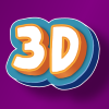 ダブル3D効果のあるフォントオンラインゲーム風レタリング